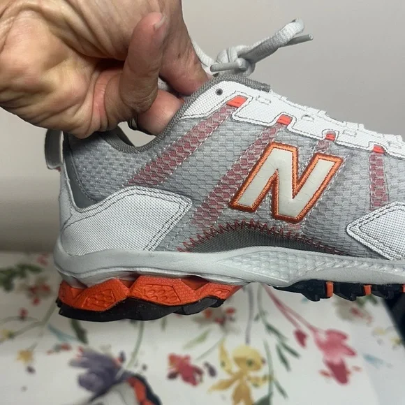 New Balance Light Gray with Orange Accents Sneakers - Picture 3 of 13